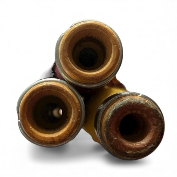 Vtg Wooden Textile Spools Set of 3 Primitive Country Décor Wrapped Rustic Bird - Picture 3 of 5